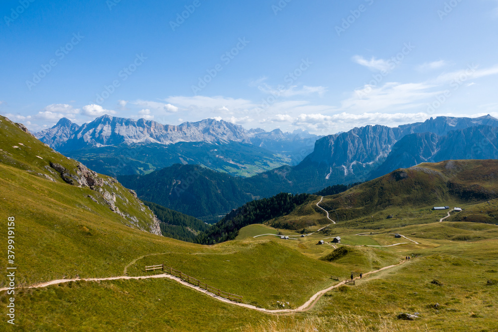 Hiking in the Dolomites - beautiful mountain panorama, South Tirol Italy