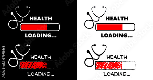 Stethoscope Health is loading vector fun funny icon icons sign signs symbol healthy Think safety first logo aid cpr aed Medical symbol Medical logo ill patient Star of Life snake drugstor doctor ncov