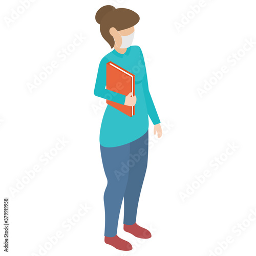 
Radiologist doctor character isometric design.  
