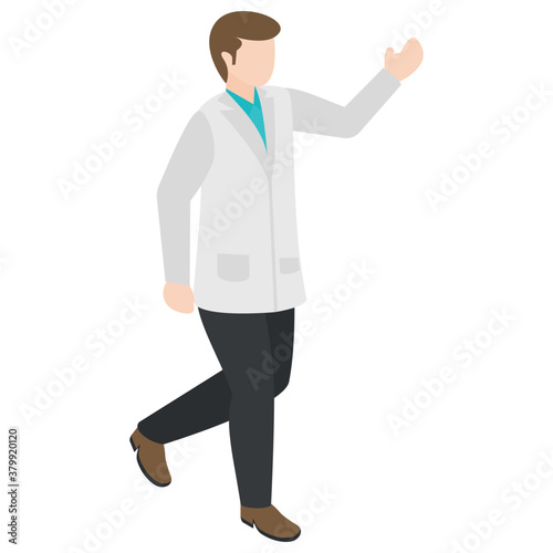 
Radiologist doctor character isometric design.  
