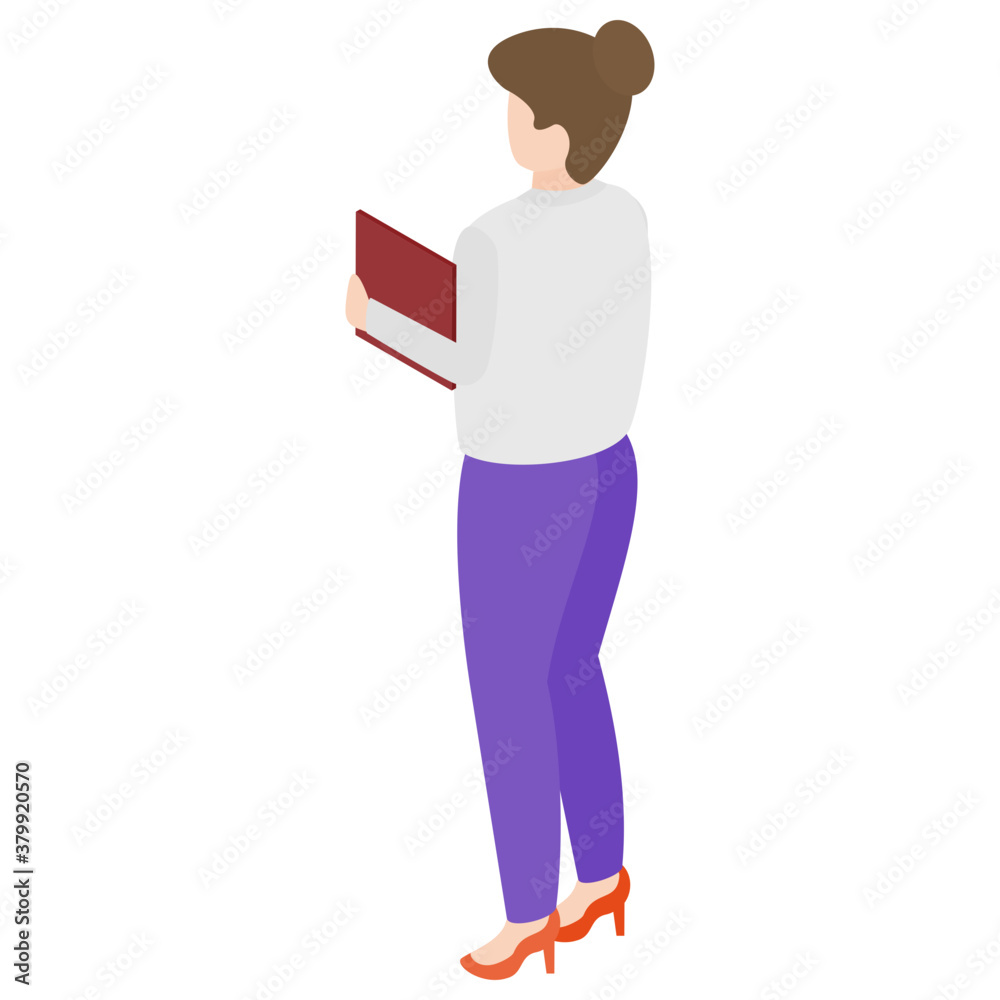 Isometric design of female employee avatar
Isometric design of female employee avatar