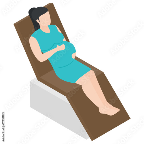 
Pregnant lady character isometric design
