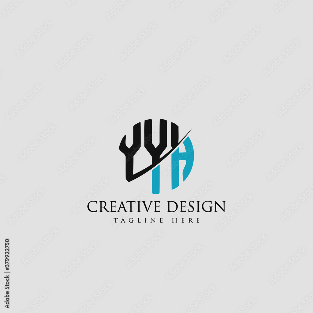 YYA/YYH Letter cross Logo Design  Monogram  Vector .