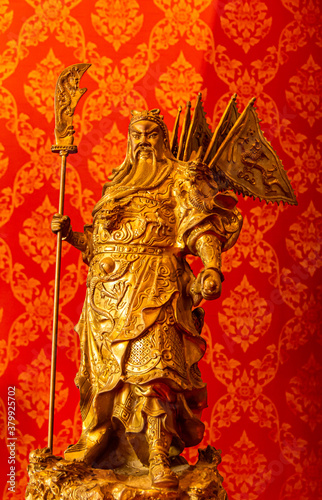 Beautiful golden Guan Yu statue