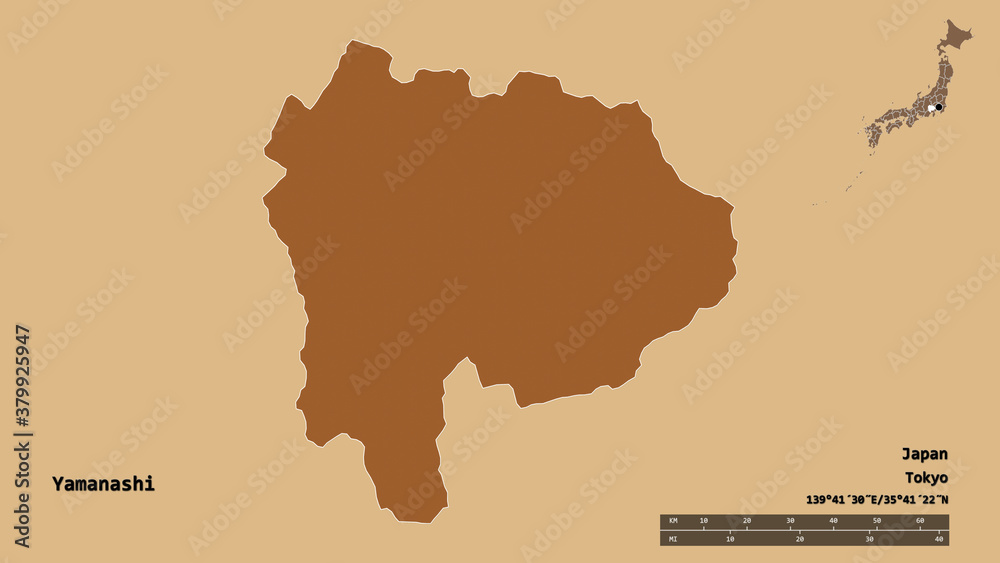 Obraz premium Yamanashi, prefecture of Japan, zoomed. Pattern