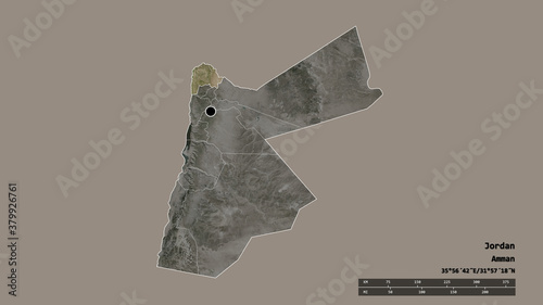 Location of Irbid, province of Jordan,. Satellite photo