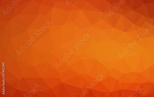 Light Orange vector shining triangular background. Glitter abstract illustration with an elegant design. Completely new template for your business design.