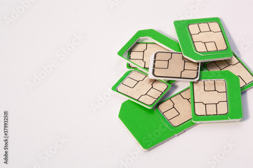 lots of nano and micro sim cards extract from sim card adaptor photo