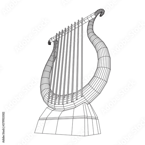 Ancient lyre or harp musical instrument