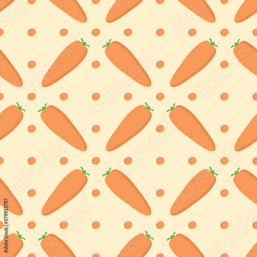 pattern of orange carrots in a minimalist style on a light background with circles