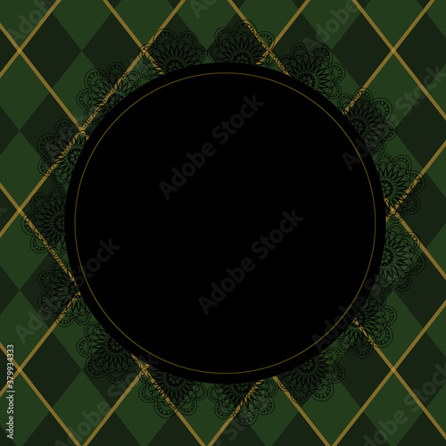 ゴシックな緑色のチェック柄背景