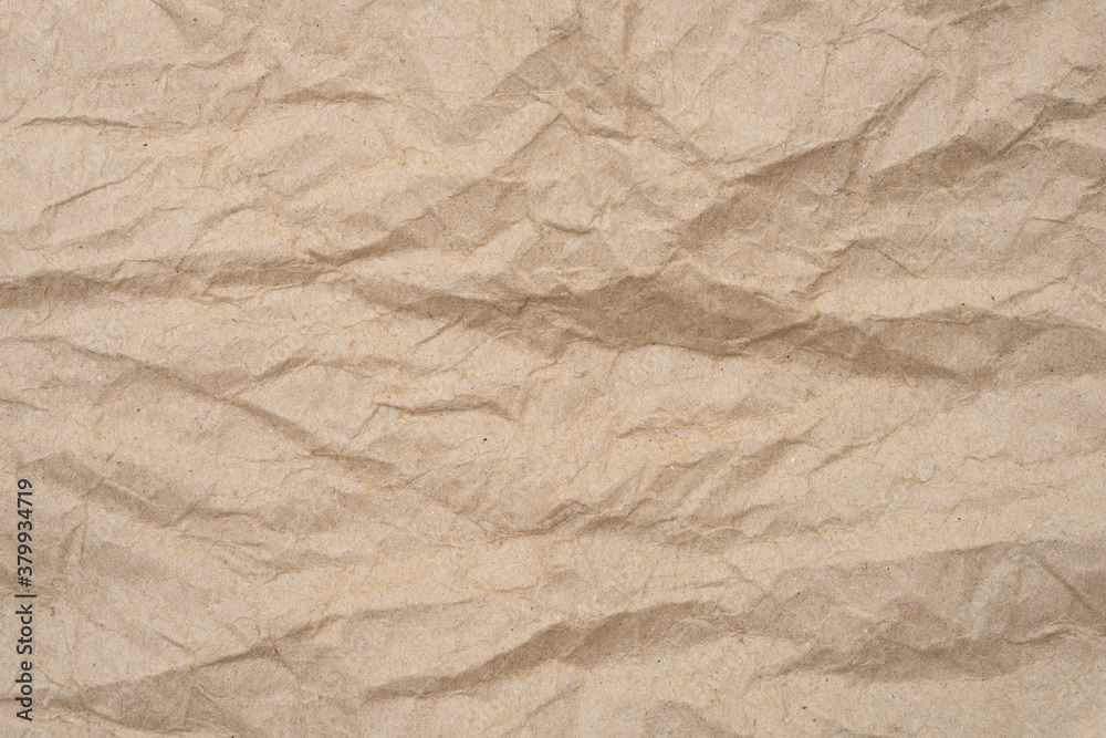 Fototapeta premium Brown wrinkled paper texture background