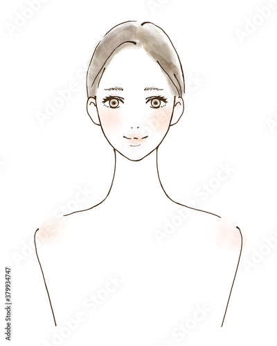 Obraz na płótnie 笑顔の女性 メイクの見本用イラスト w salonie