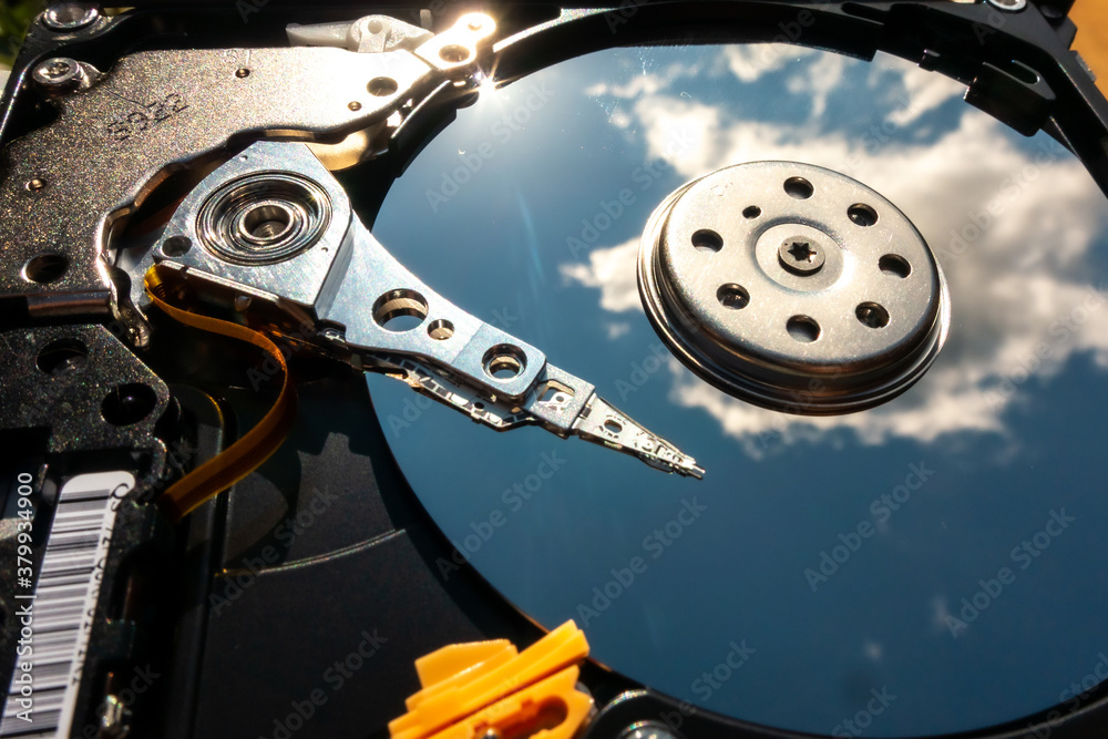 internal moving parts and electronics of a typical disc hard drive internal moving parts and electronics of a typical disc hard drive