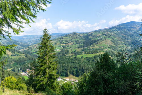 Beautiful view over the Carpathian Mountains