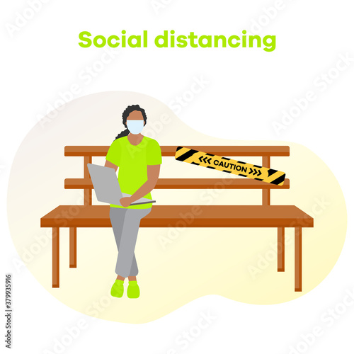 Quarantine park bench Social distancing People