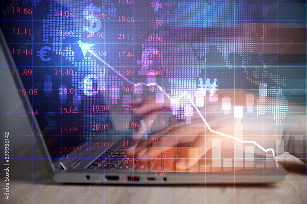 Stock market trading index graphs and charts suitable for financial investment ideas. Economic trend background abstract financial background Stock market trading index graphs and charts suitable for financial investment ideas. Economic trend background abstract financial background