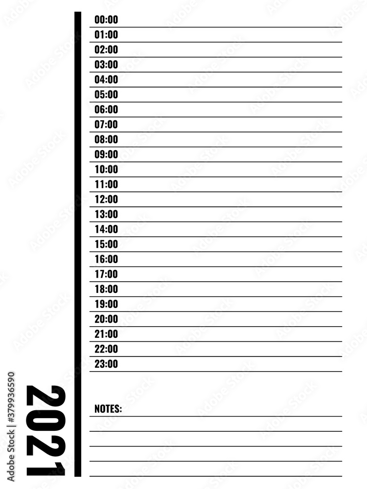 2021 personal day schedule template, time in international format 2021 personal day schedule template, time in international format