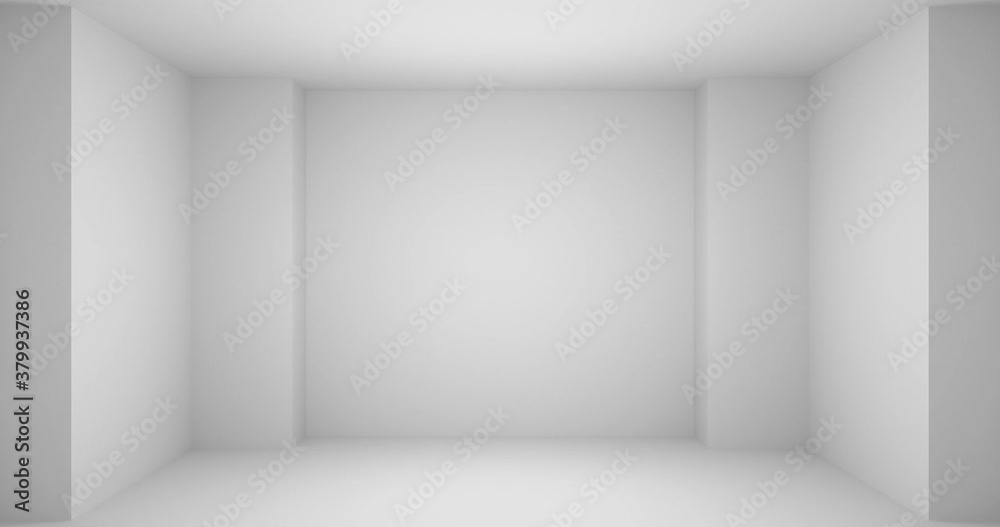 Wall of abstract white empty room with white wall, floor, ceiling with niche without any textures zoom in 3d animation Wall of abstract white empty room with white wall, floor, ceiling with niche without any textures zoom in 3d animation