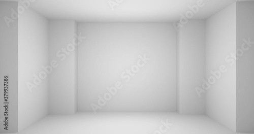 Wallpaper Mural Wall of abstract white empty room with white wall, floor, ceiling with niche without any textures zoom in 3d animation Torontodigital.ca
