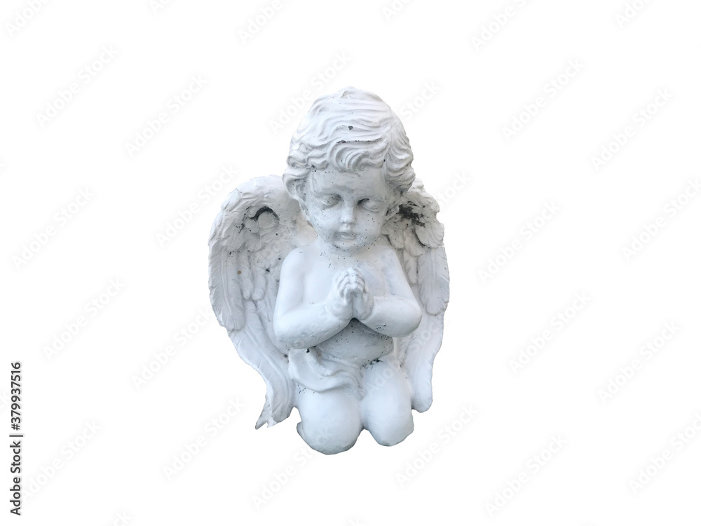 Angel statue Doll with white background

