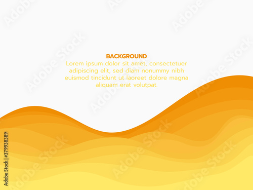 abstract oceanic curved yellow shade color wavy horizontal linear pattern for background, wallpaper, texture, banner, label etc. vector design