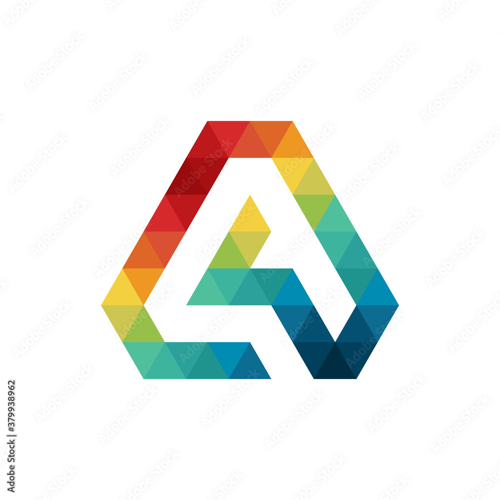Letter A triangle geometric colorful logo Letter A triangle geometric colorful logo