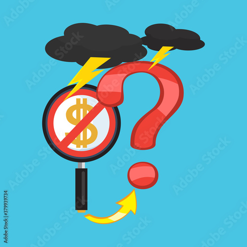 Dollar Sign And Magnifying Glass Question Mark , Searching money concept,
vector image illustration