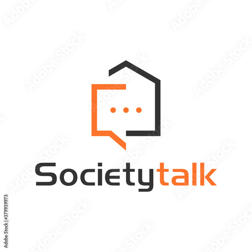 Home chat logo design vector