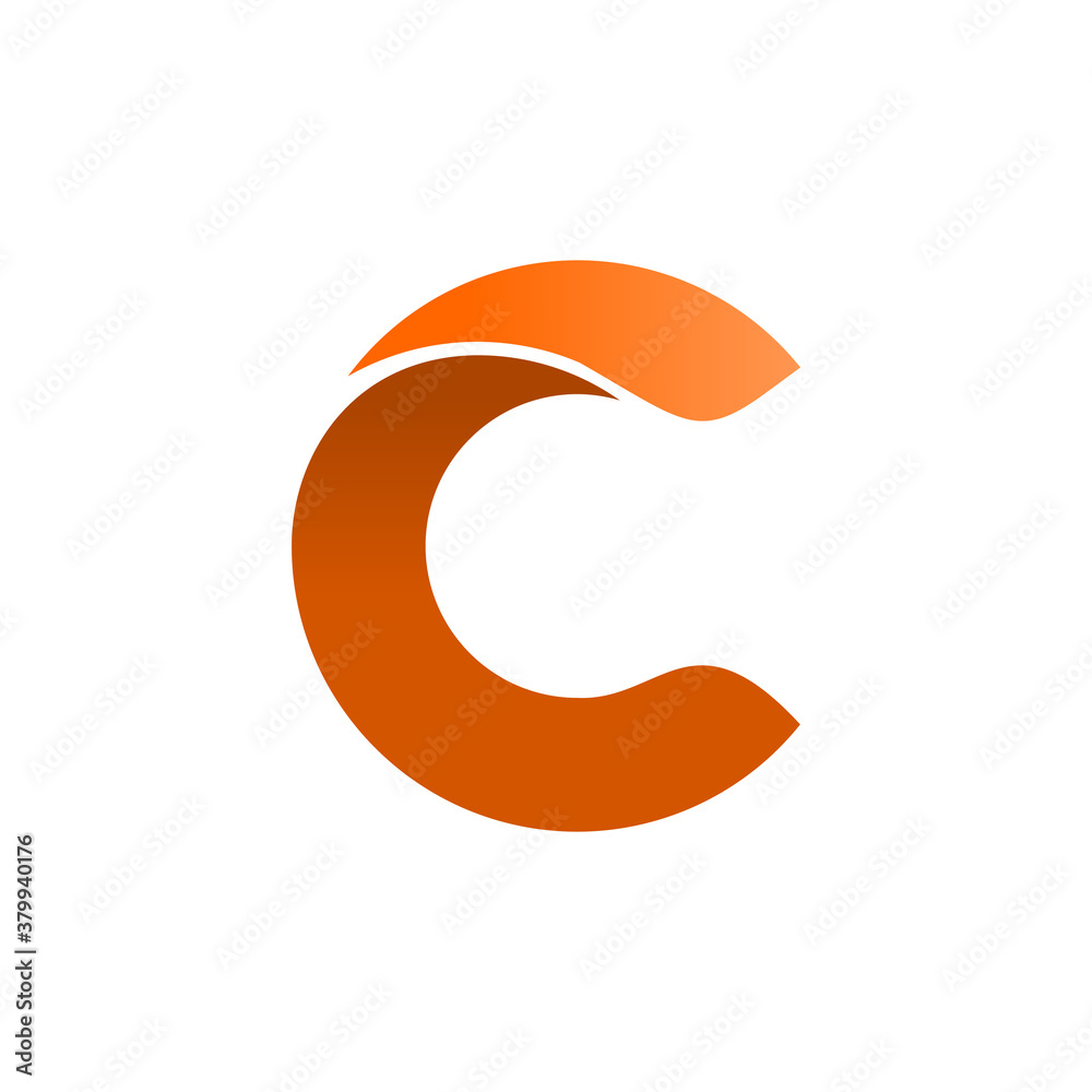 simple letter C. technology graphic asset. orange logo. simple letter C. technology graphic asset. orange logo.