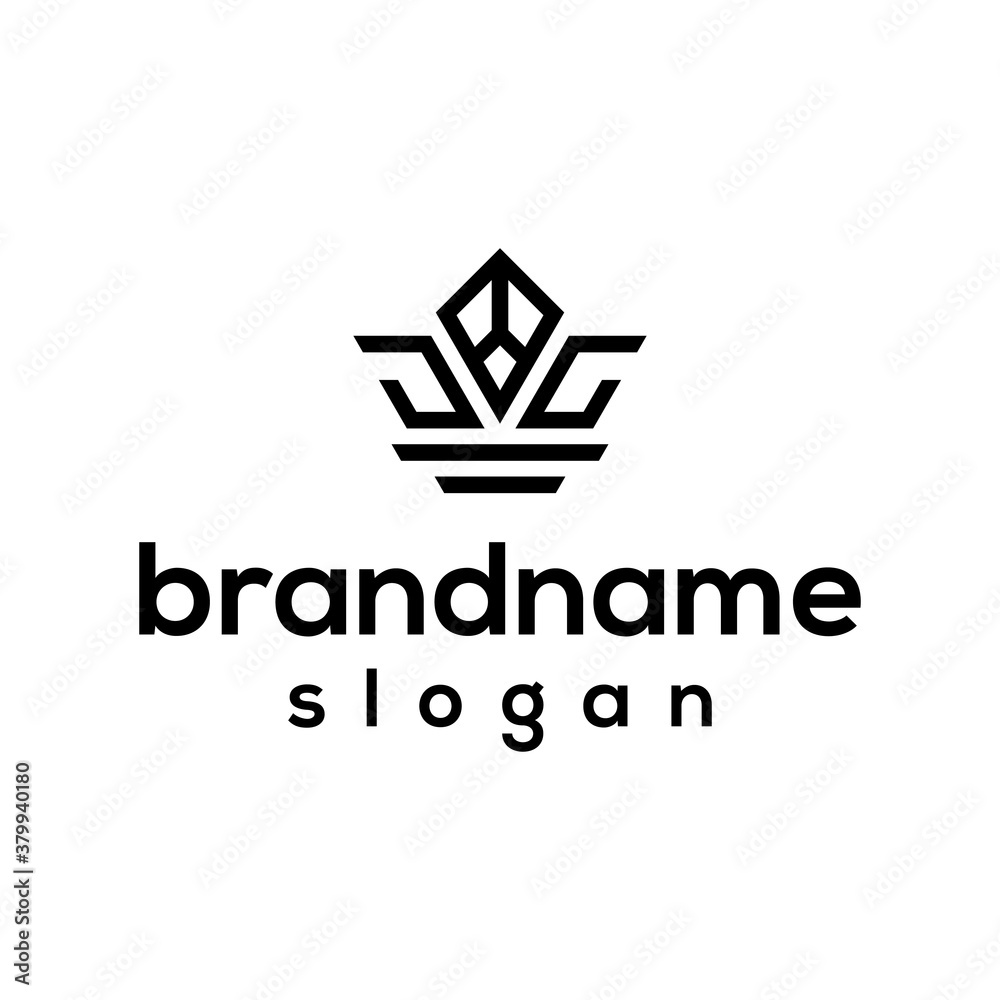 Obraz premium Simple and modern crown logo design vector