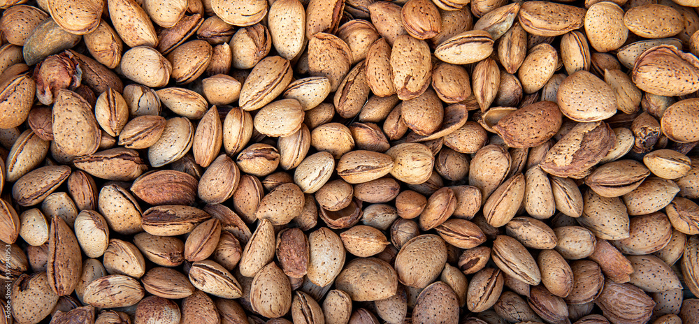 Almonds background Almonds background