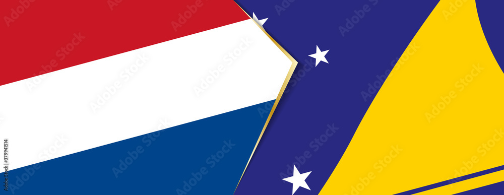 Netherlands and Tokelau flags, two vector flags. Netherlands and Tokelau flags, two vector flags.