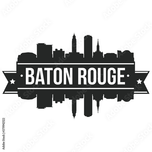 Baton Rouge Louisiana,Skyline Silhouette Design City Vector Art Stencil.