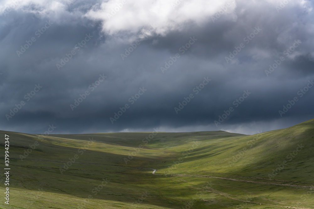 Steppe Mongolia Dark Clouds