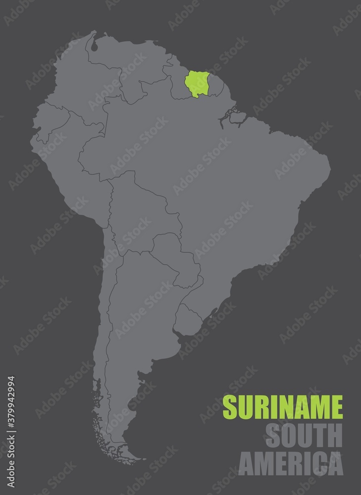 South America Suriname map