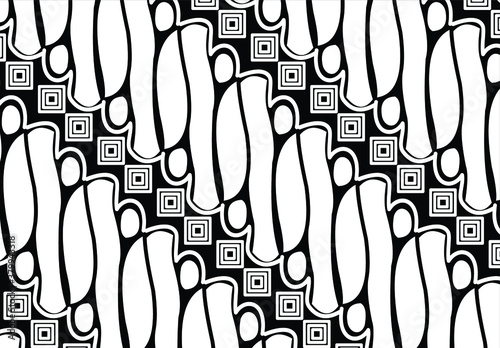 Indonesian batik motifs with very distinctive plant patterns