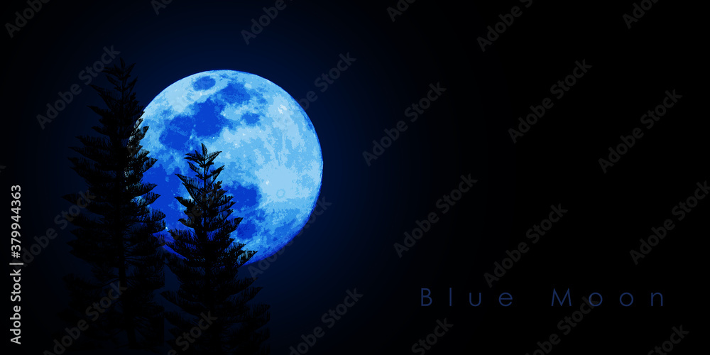 Fototapeta premium Blue Moon will come on October 31, 2020.