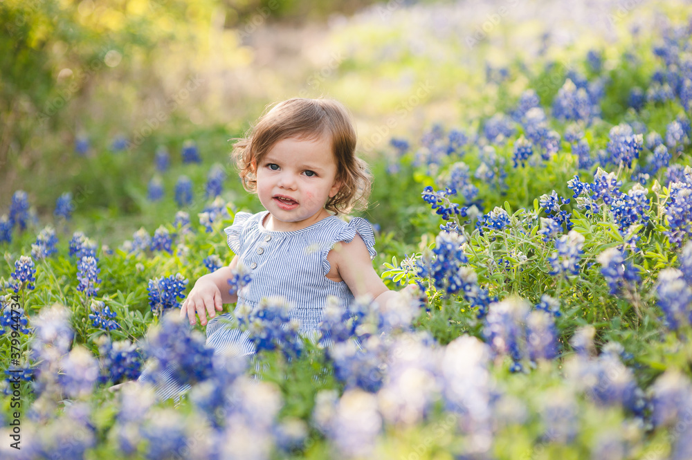 Sitting in the bluebonnets Sitting in the bluebonnets