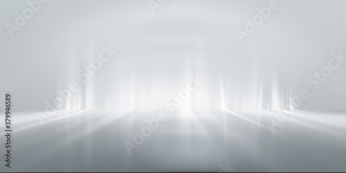 Obraz na plátně soft gray studio room background, grey floor backdrop with spotlight