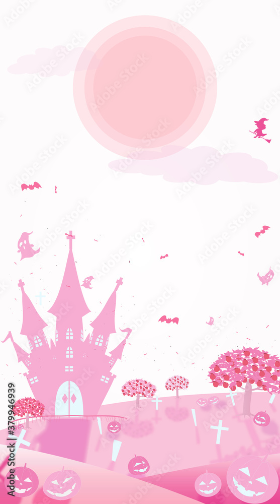 ハロウィン　ピンク色の世界