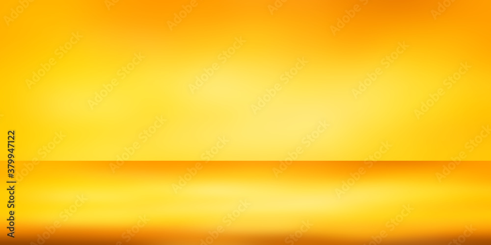 Orange empty room studio gradient used for background and display your product