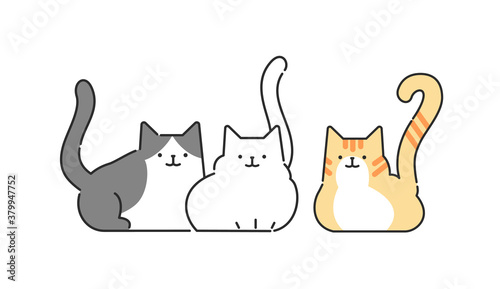 様々な猫のシンプルでおしゃれなイラスト