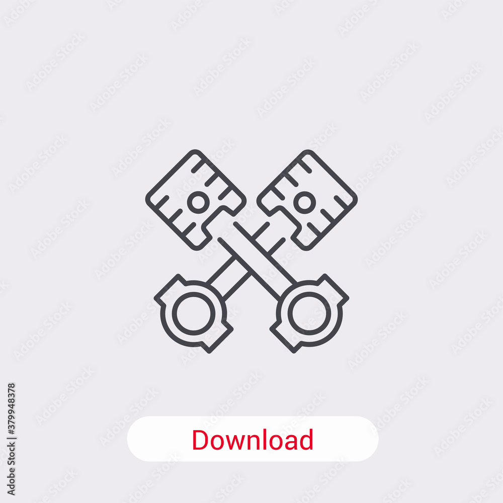 Car piston icon isolated on background. Mechanical symbol modern, simple, vector, icon for website design, mobile app, ui. Vector Illustration Car piston icon isolated on background. Mechanical symbol modern, simple, vector, icon for website design, mobile app, ui. Vector Illustration