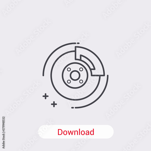 Car brake pad icon isolated on background. Mechanical symbol modern, simple, vector, icon for website design, mobile app, ui. Vector Illustration