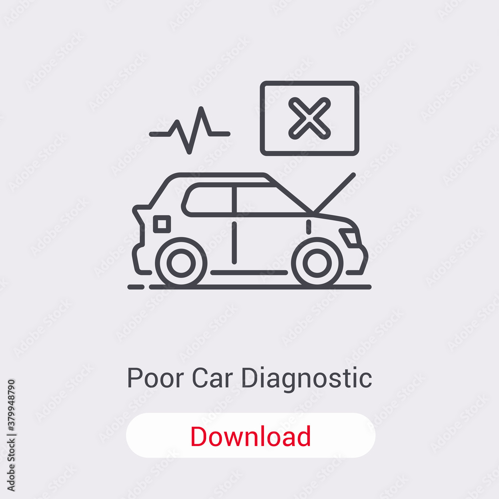 Auto service icon isolated on background. Diagnostic symbol modern, simple, vector, icon for website design, mobile app, ui. Vector Illustration