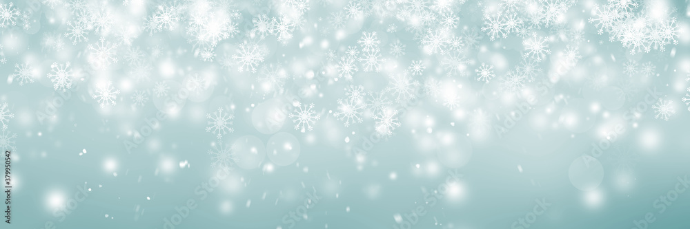 white bokeh blur background / Circle light on blue background / abstract light background white bokeh blur background / Circle light on blue background / abstract light background