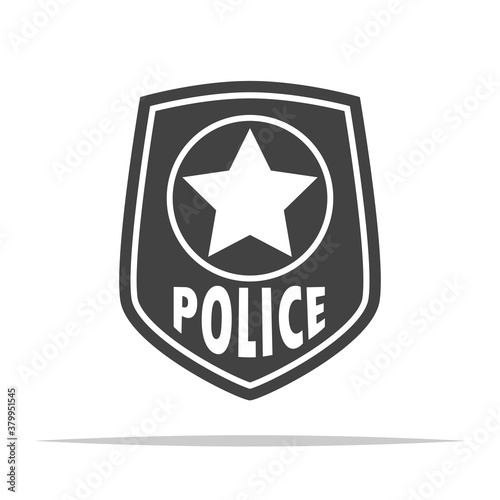 Police badge icon transparent vector isolated illustration