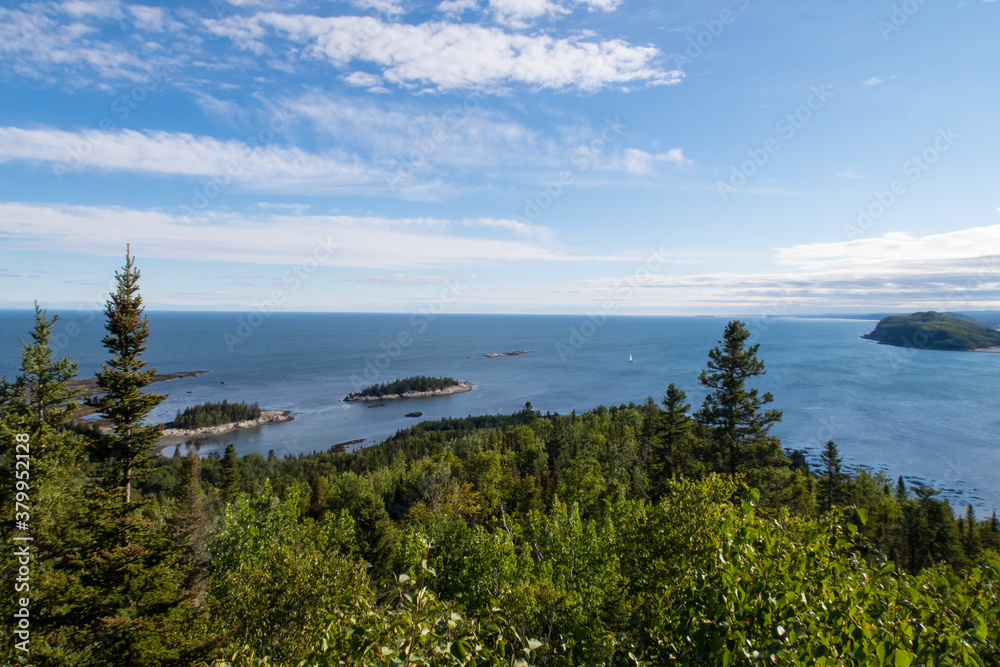 Beautiful view of the Saint Lawrence estuary in the Bic national park, Canada Beautiful view of the Saint Lawrence estuary in the Bic national park, Canada