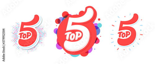Top 5. Vector icons. Hand-drawn vector illustration. photo